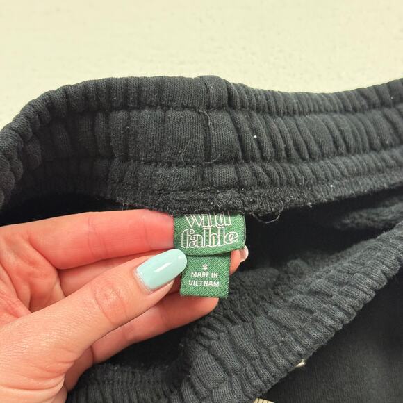 Upcycled Wild Fable Fringe Beaded Sweat Shorts Black, Size Small - Picture 7 of 9